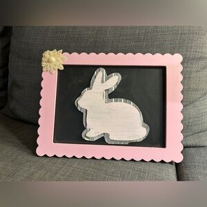Pink Bunny Chalkboard Frame